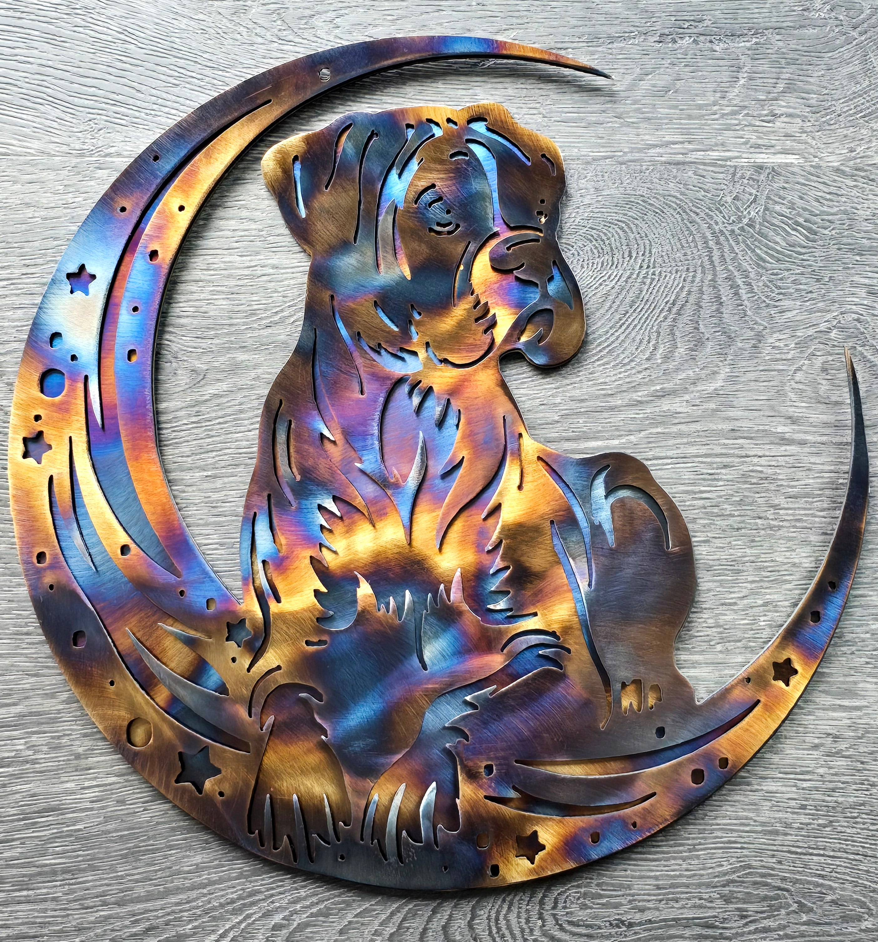 Boxer "On The Moon" Metal Art