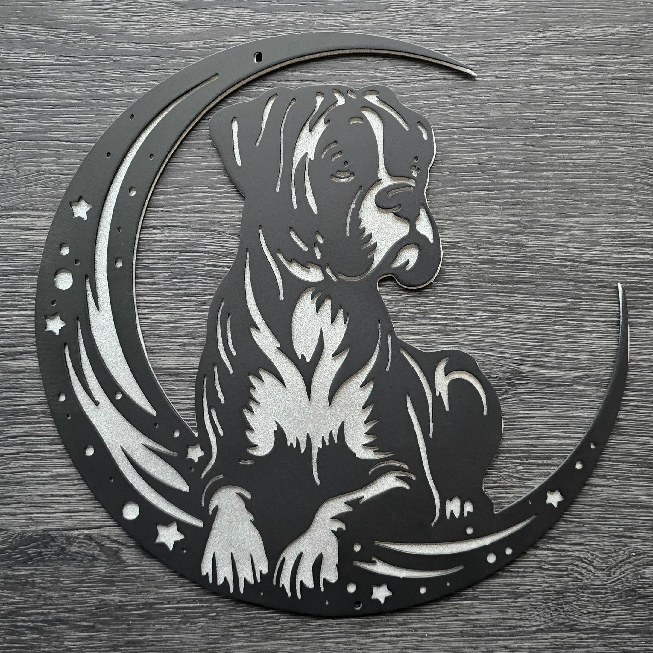 Boxer "On The Moon" Metal Art