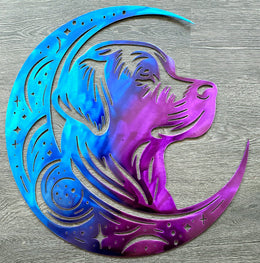 Labrador Retriever Moon Metal Wall Art