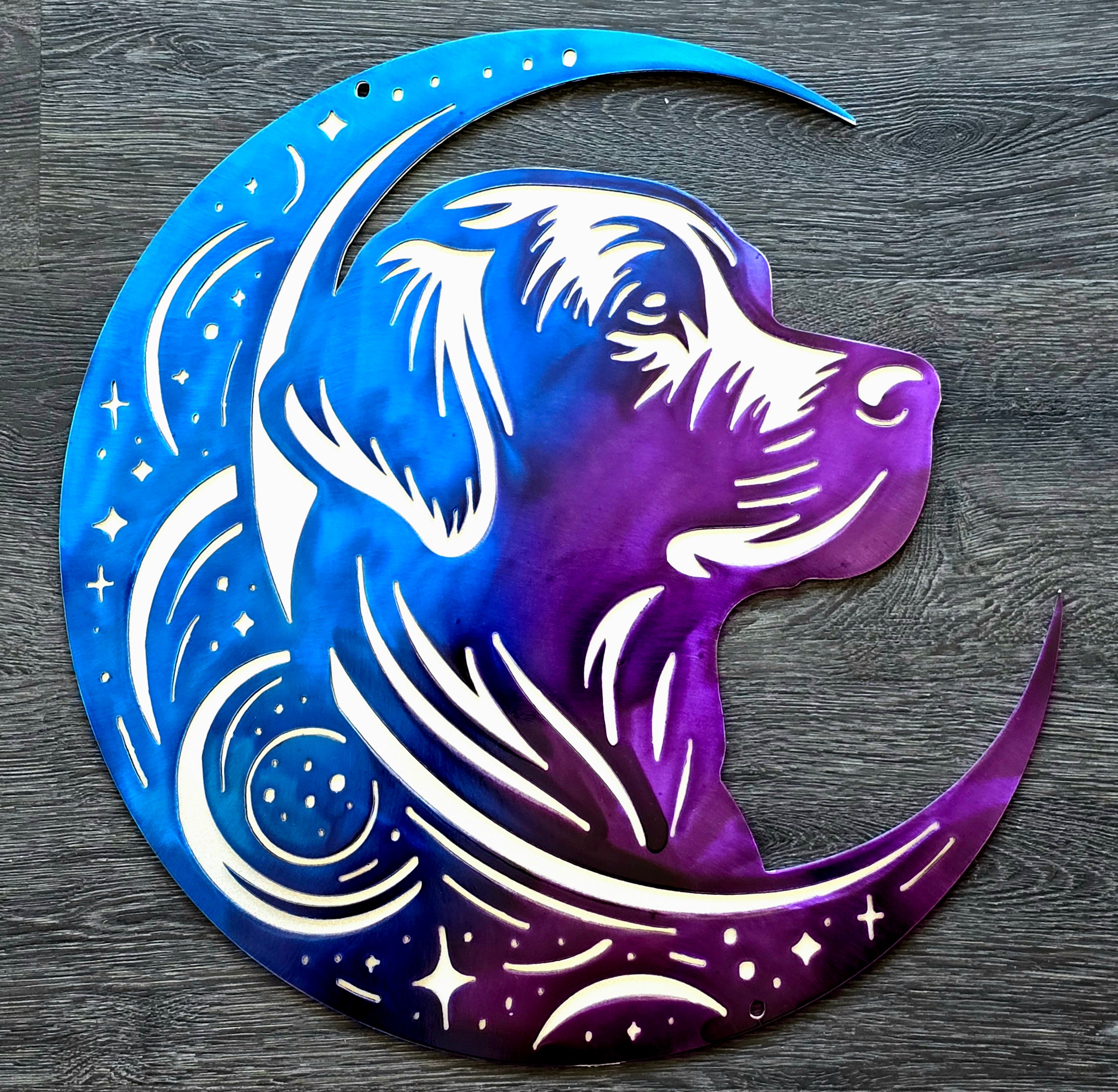 Labrador Retriever "On The Moon" Metal Art