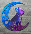 Frenchie "On The Moon" Metal Art