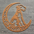 Airedale Terrier "On The Moon" Metal Art