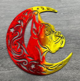 Boxer Moon Metal Wall Art