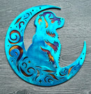 Golden Retriever "On The Moon" Metal Art