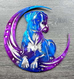 Boxer Moon Metal Wall Art