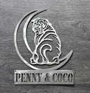 Pug "On The Moon" Metal Art