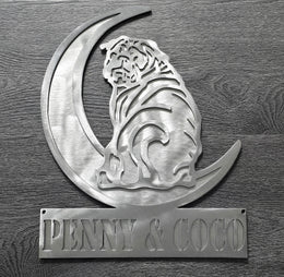 Pug Moon Metal Wall Art