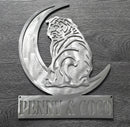 Pug "On The Moon" Metal Art