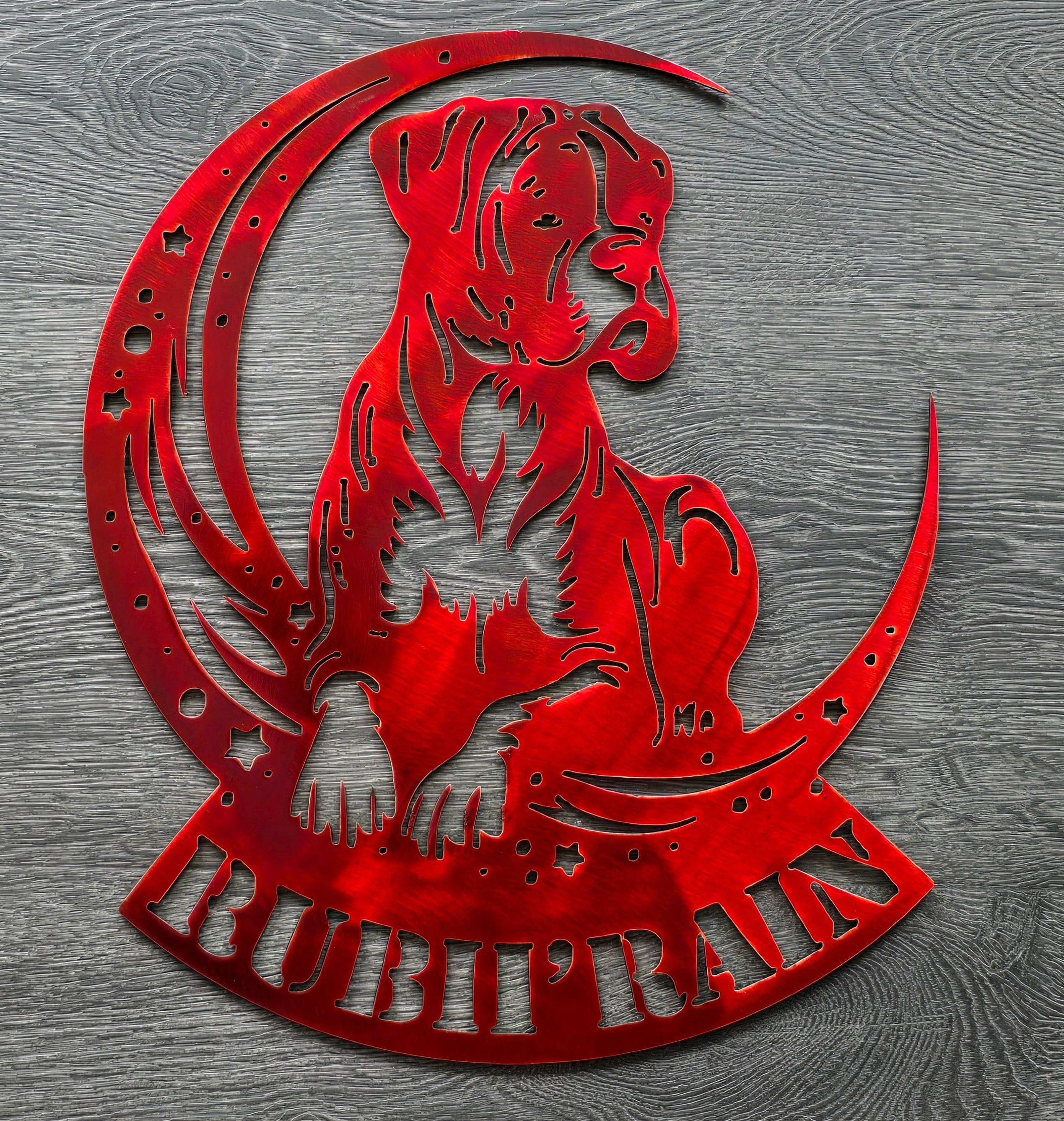 Boxer "On The Moon" Metal Art
