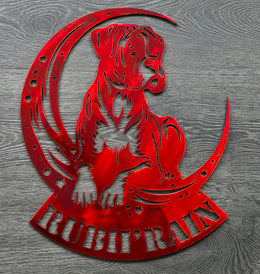 Boxer Moon Metal Wall Art