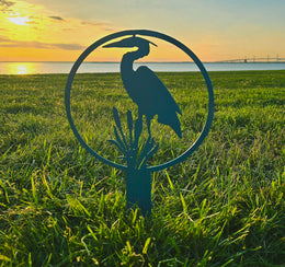 Blue Heron Garden Stake