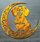 Dachshund "On The Moon" Metal Art
