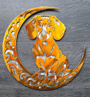 Dachshund "On The Moon" Metal Art