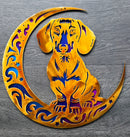 Dachshund "On The Moon" Metal Art