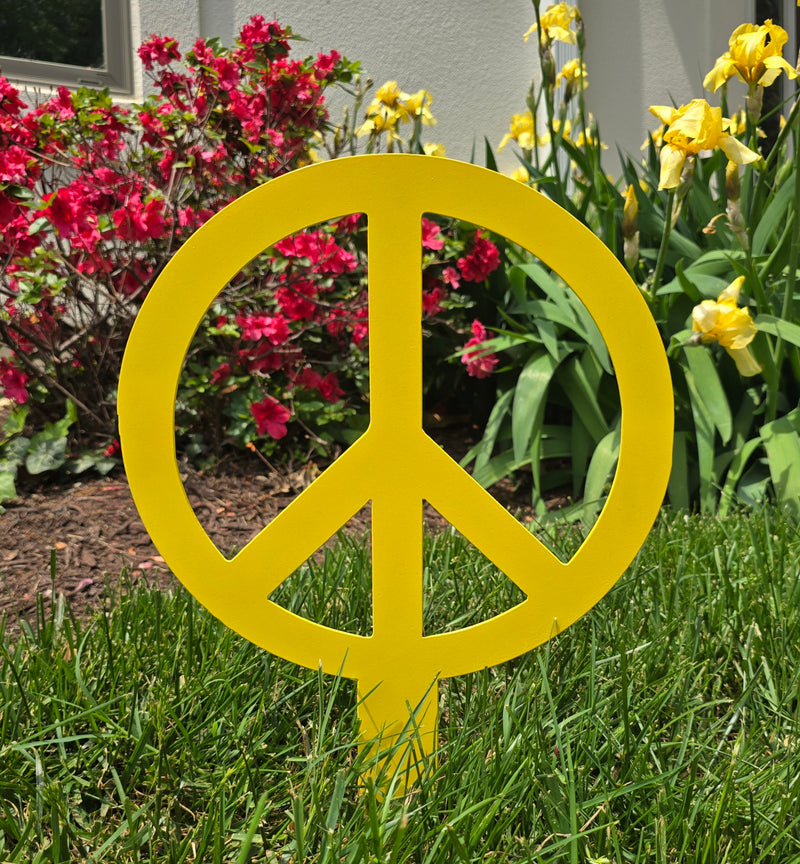 Peace Symbol Garden Metal Art