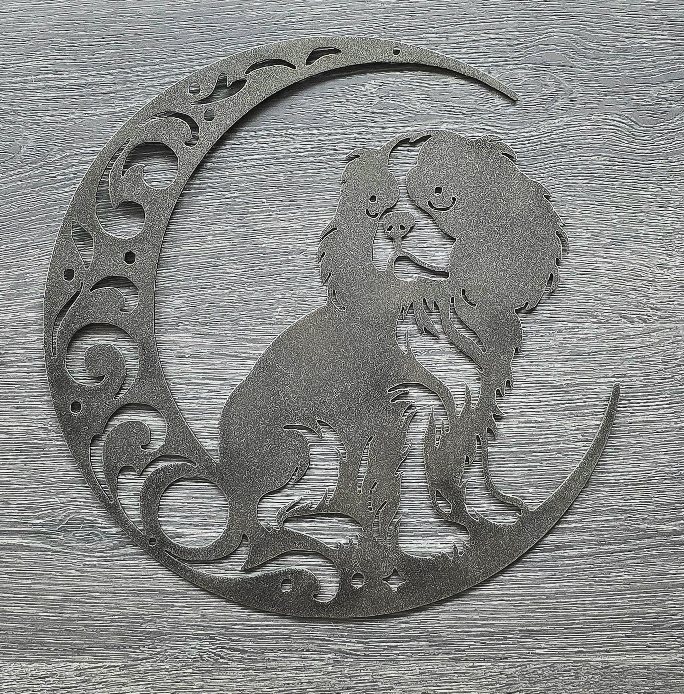 Cavalier King Charles "On The Moon" Metal Art