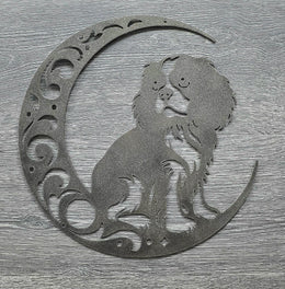 Cavalier King Charles Moon Metal Wall Art