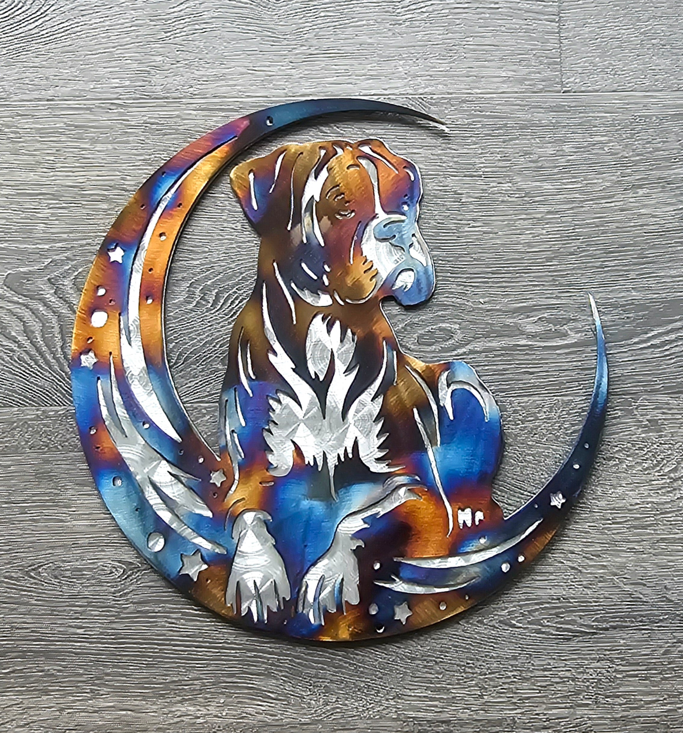 Boxer "On The Moon" Metal Art