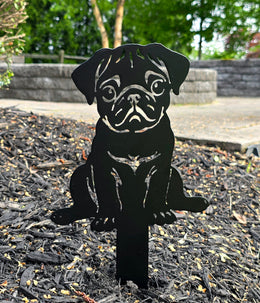 Pug Garden Stake