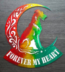 Irish Wolfhound "On The Moon" Metal Art