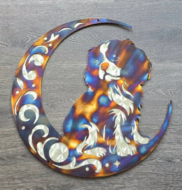 Cavalier King Charles Moon Metal Wall Art