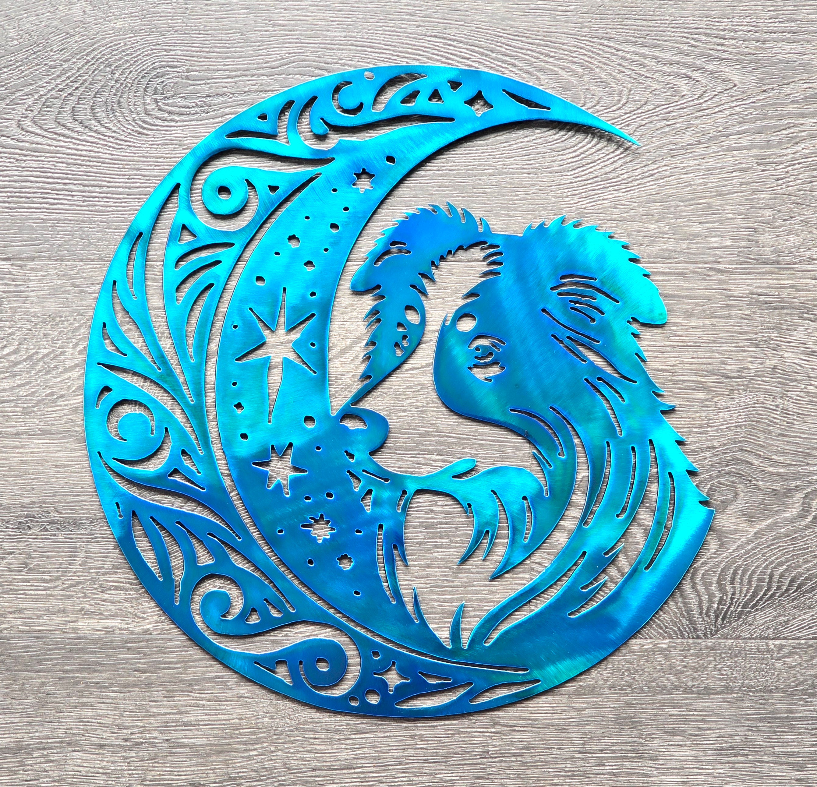 Australian Shepherd "On The Moon" Metal Art