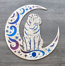 Shar Pei Moon Metal Wall Art