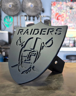 Two-layer sports team metal hitch cover by Elite Metalworking