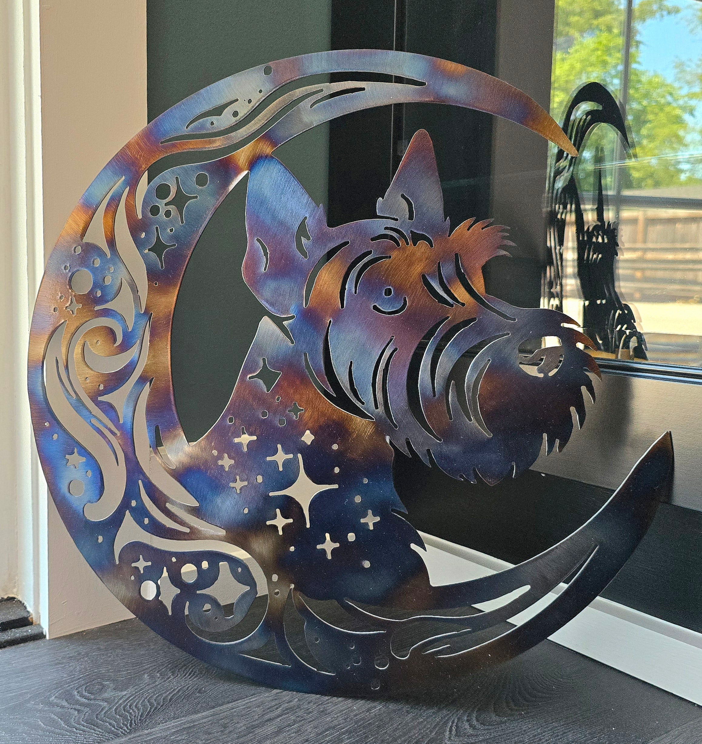 Scottish Terrier "On The Moon" Metal Art
