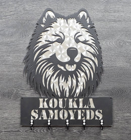 Samoyed Key & Leash Hanger