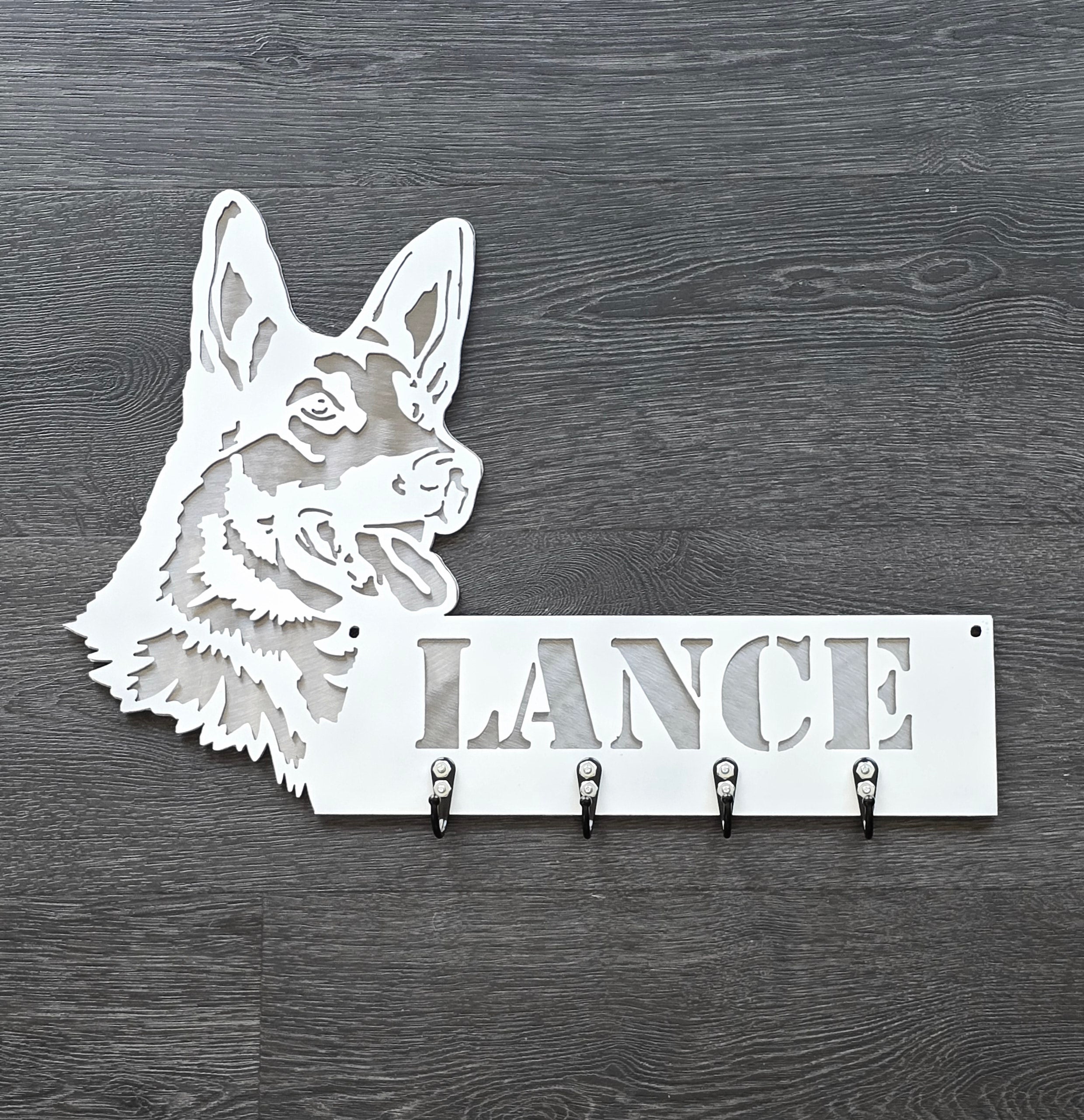 German Shepherd Personalized Key & Leash Hanger