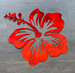 Hibiscus Metal Wall Art