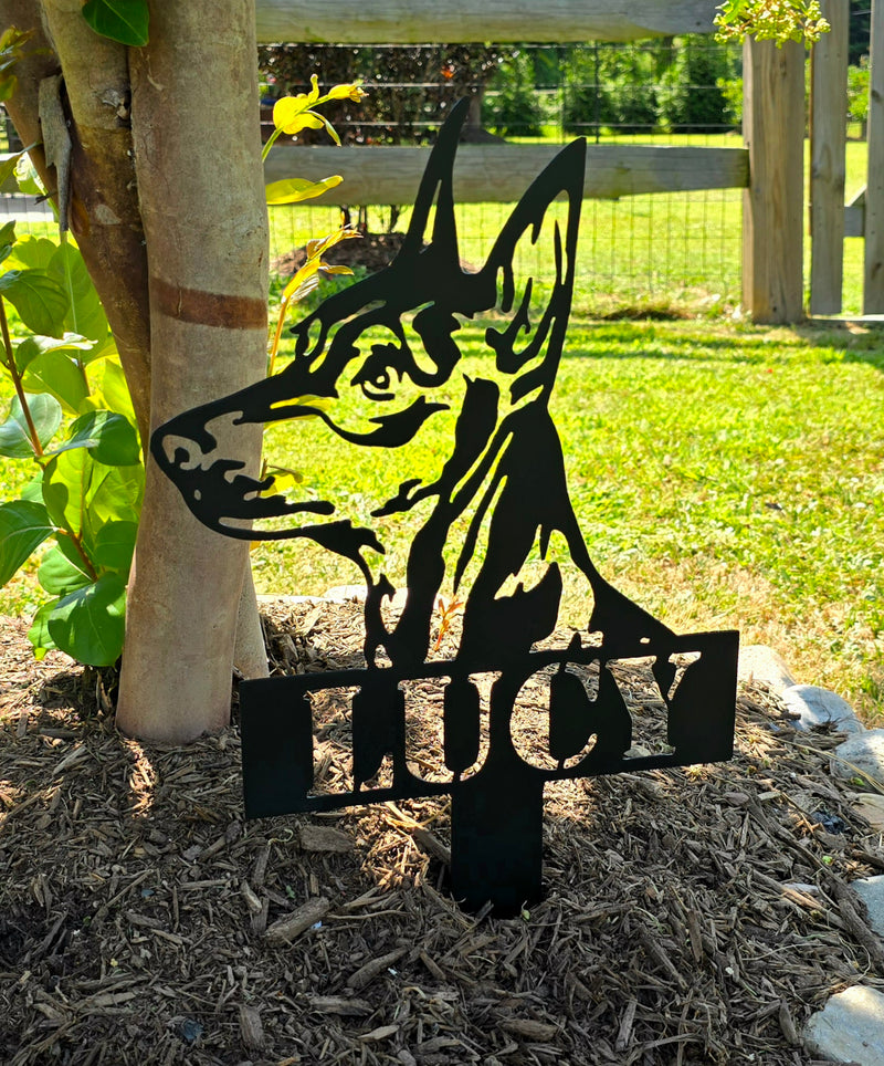 Miniature Pinscher Garden Metal Art