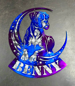 Boxer Moon Metal Wall Art