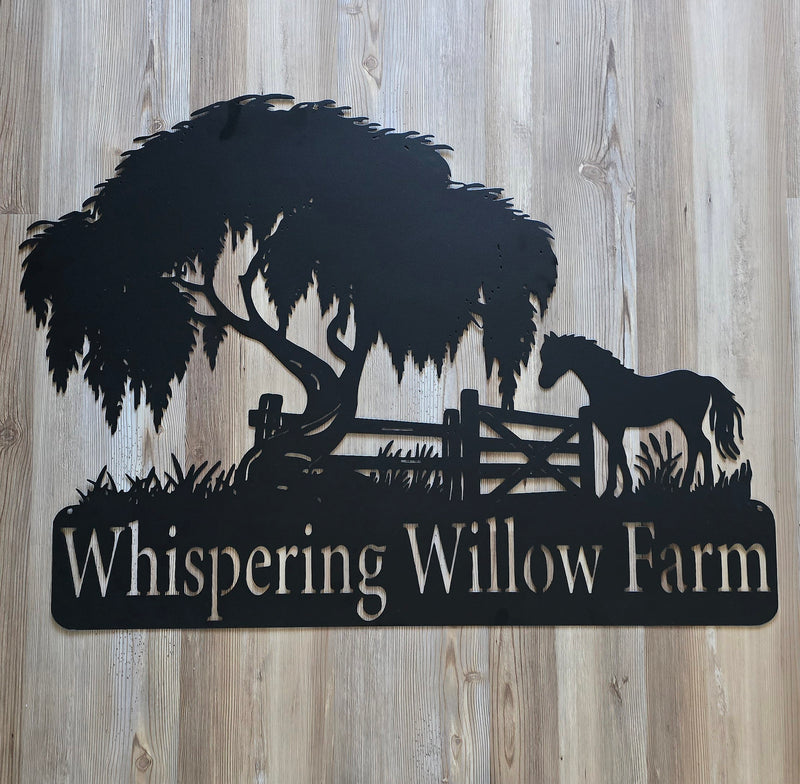 Horse & Willow Tree Personalized Sign