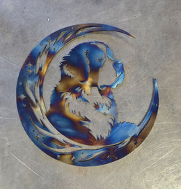 St. Bernard Moon Metal Wall Art
