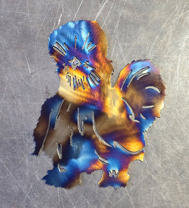 Silkie Chicken Metal Wall Art