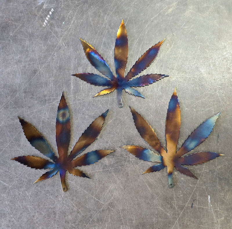 Cannabis Leaf Metal Art