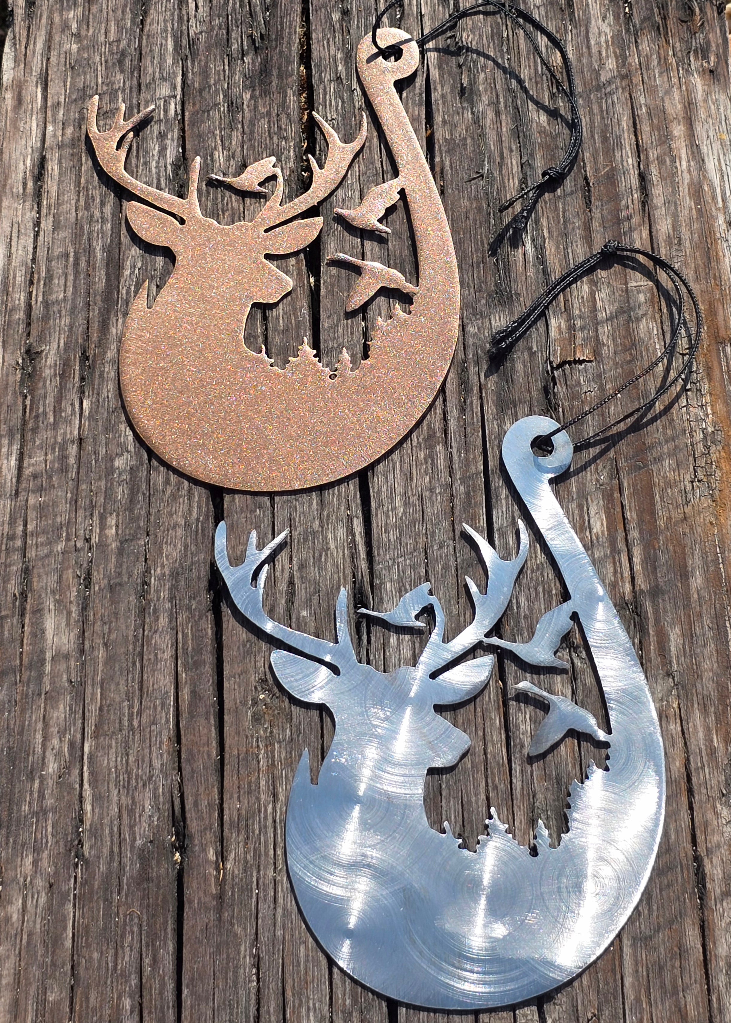 Extra Metal- Deer Fishing Hook Ornament