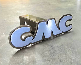 GMC Metal Hitch Cover made from powder coated steel