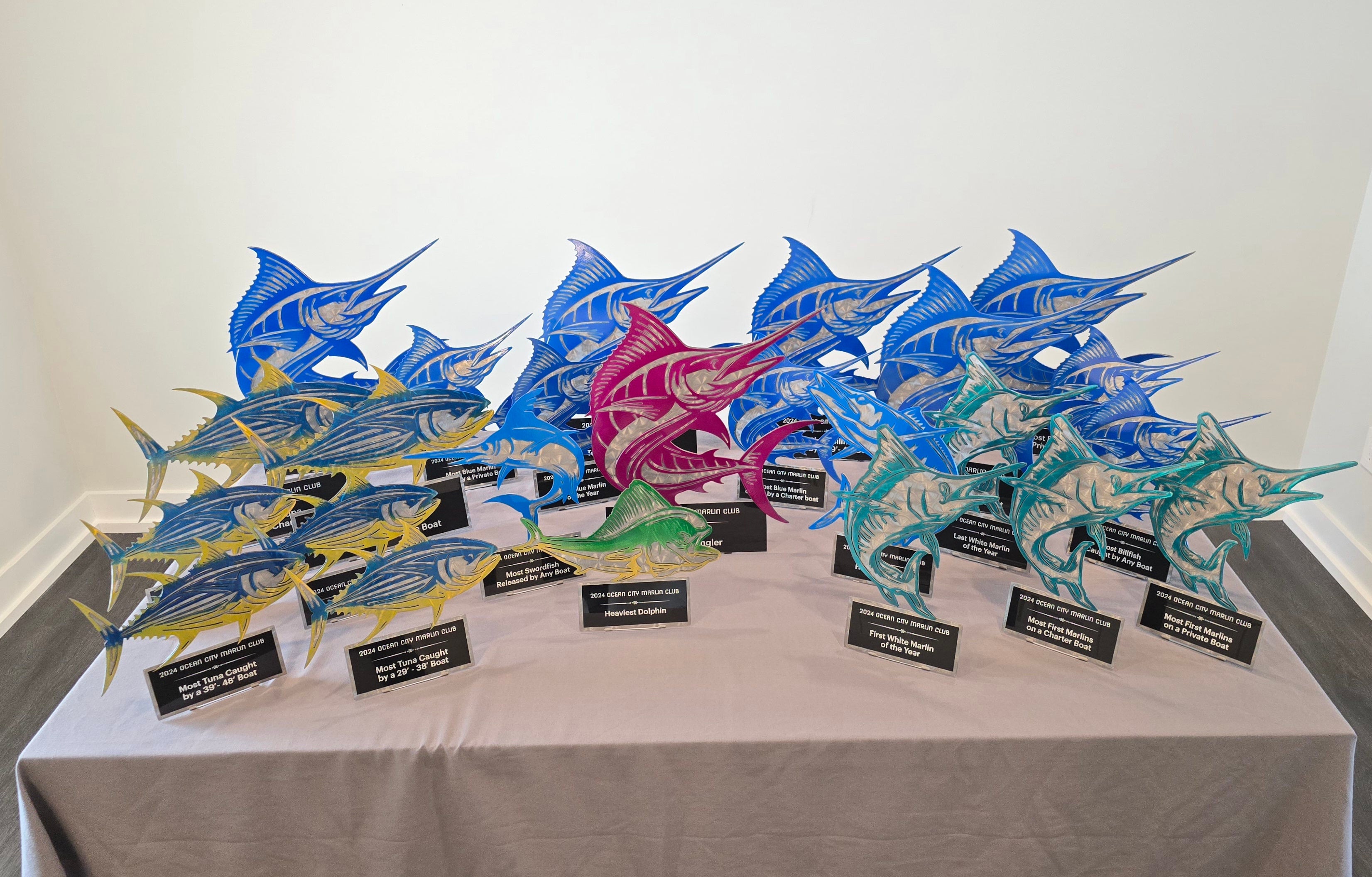 Custom Fishing Tournament Metal Trophies & Awards