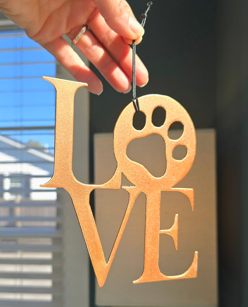 Dog Paw Love Ornament