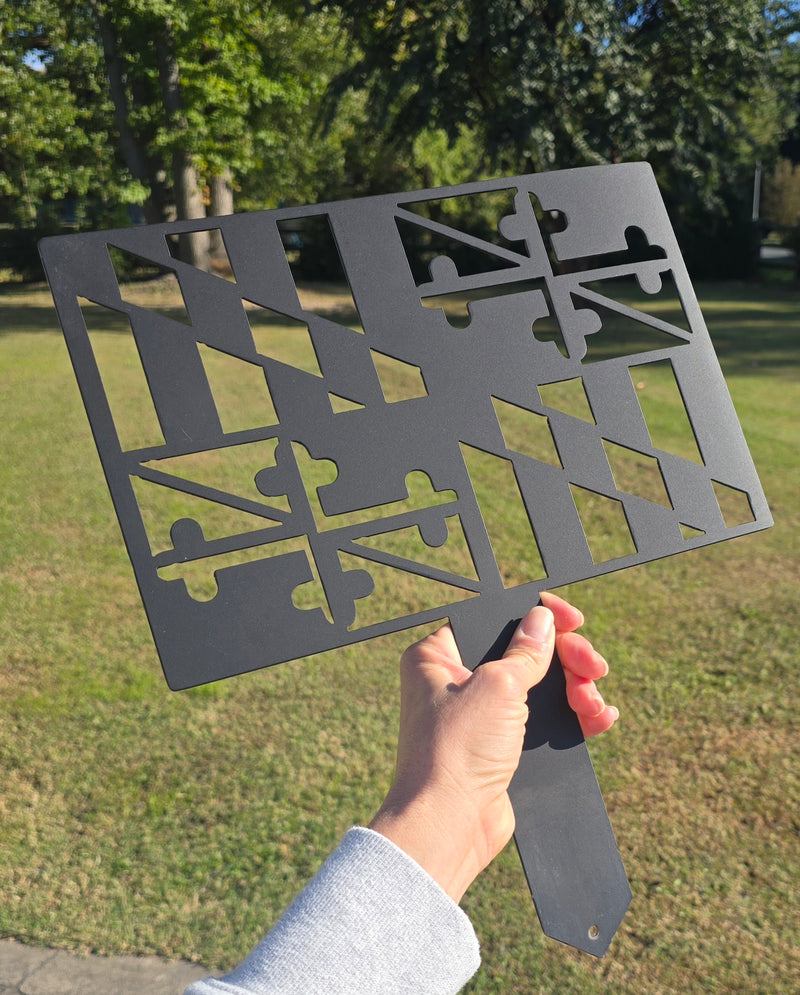 Maryland Flag Yard Metal Art (Clearance Special)