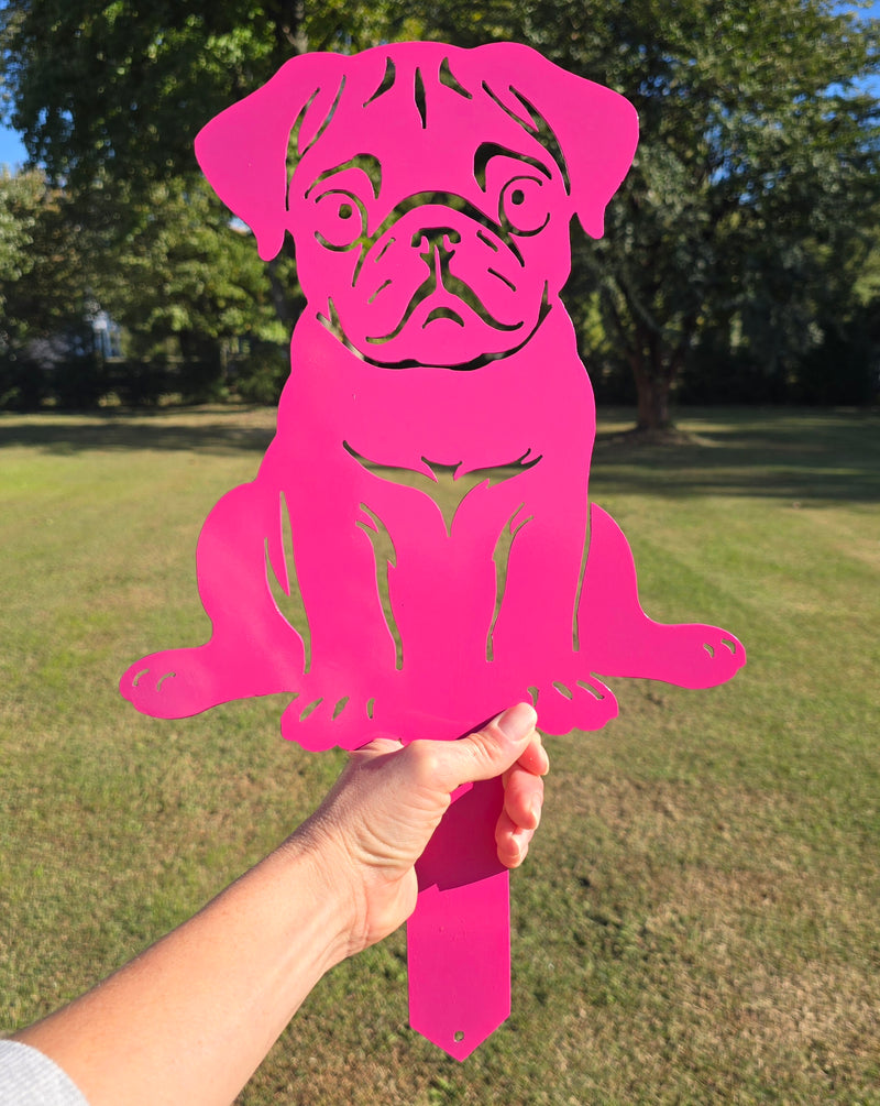 Pug Yard Metal Art (Clearance Special)