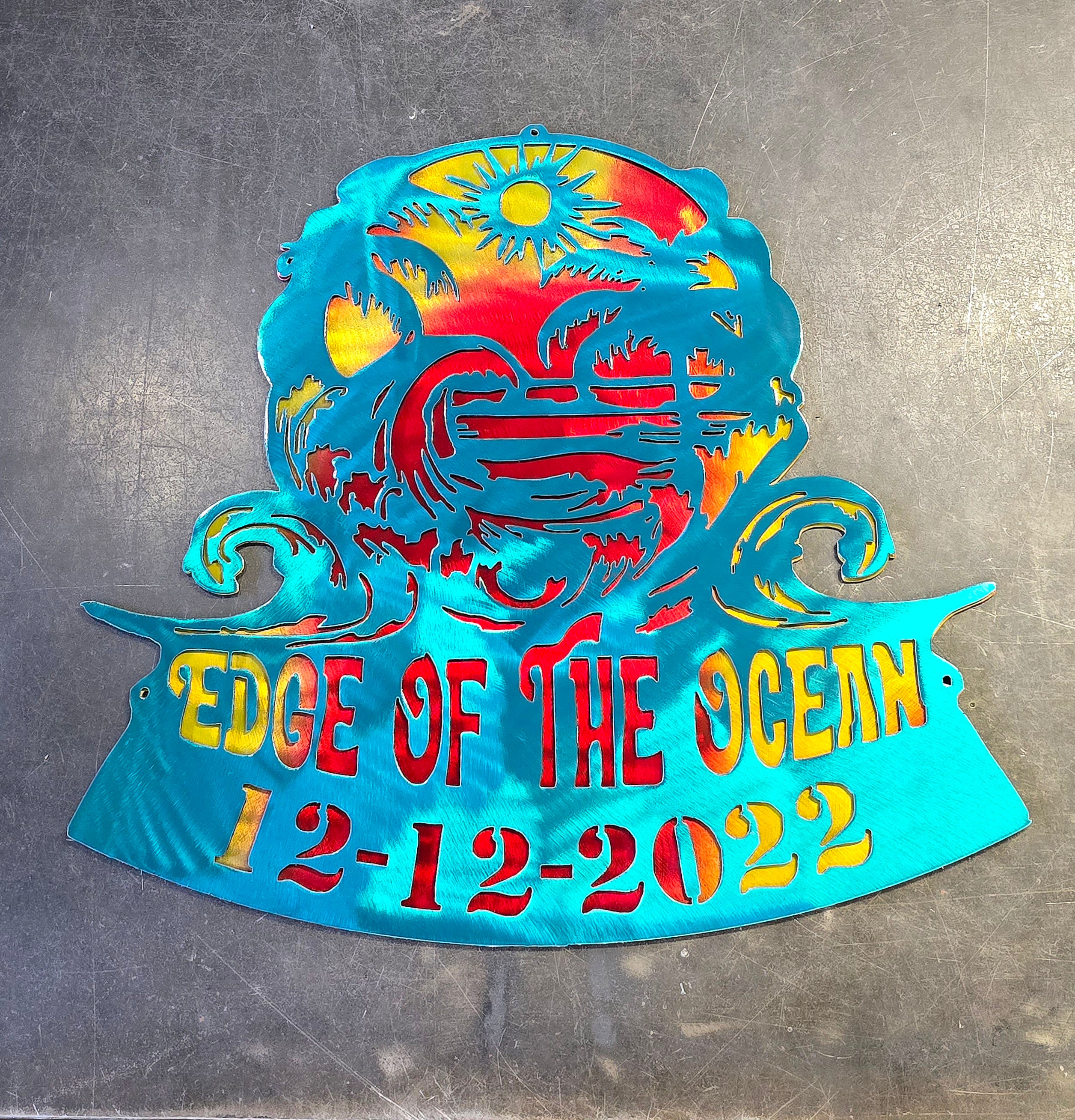 Stick Figure "Edge Of The Ocean" Metal Art
