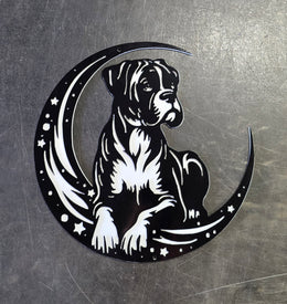 Boxer Moon Metal Wall Art