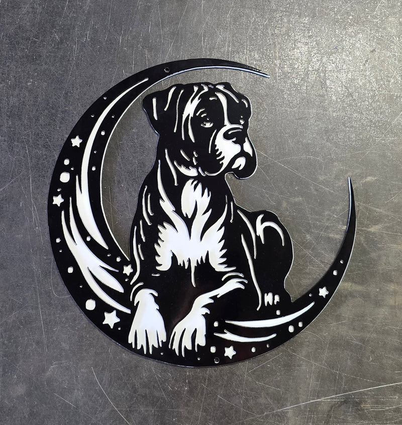 Boxer "On The Moon" Metal Art