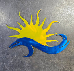 Sun and Waves Metal Wall Art