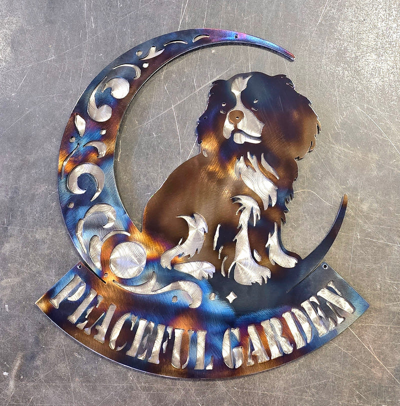 Cavalier King Charles "On The Moon" Metal Art