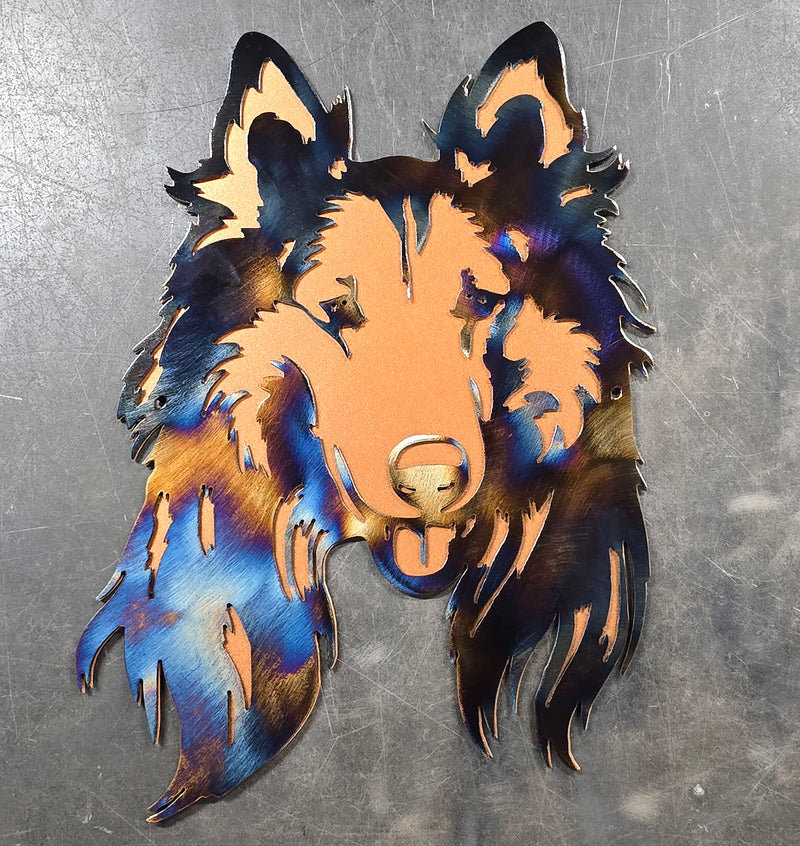 Rough Collie Metal Art